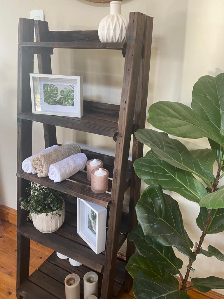 Rustic farmhouse ladder shelf online